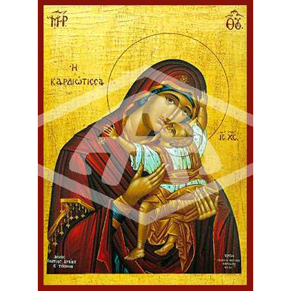Virgin & Child Kardiotissa, Mounted Icon Print Size: 20cm x 26cm