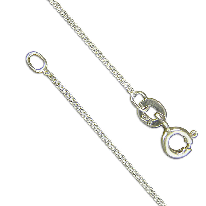 Very Fine Sterling Silver Curb Chain, Available In Various Lengths