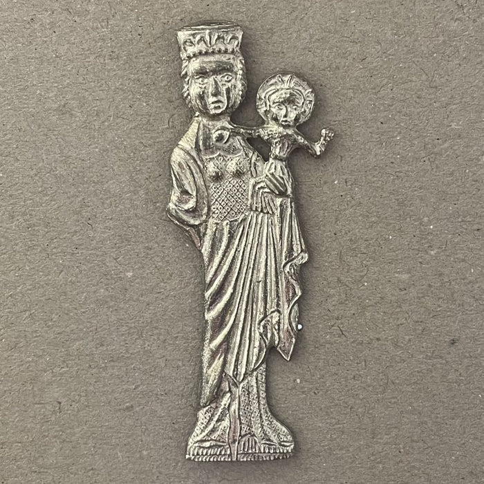 Virgin and Child Pilgrim Badge, Boxed With Brief Historical Descripition