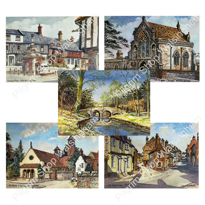 Pack of 10 Walsingham, Artist Picture Postcards