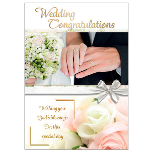 Wedding Congratulations Greetings Card, Wishing You God's Blessing On This Special Day