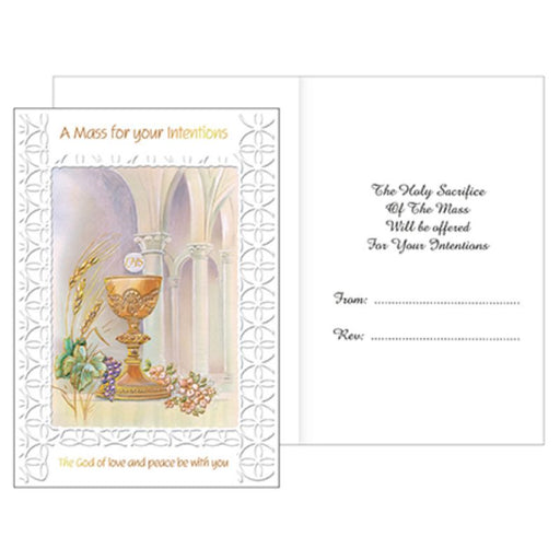 Catholic Mass Cards, A Mass For Your Intentions Greetings Card, The God of Love of and Peace Be with You