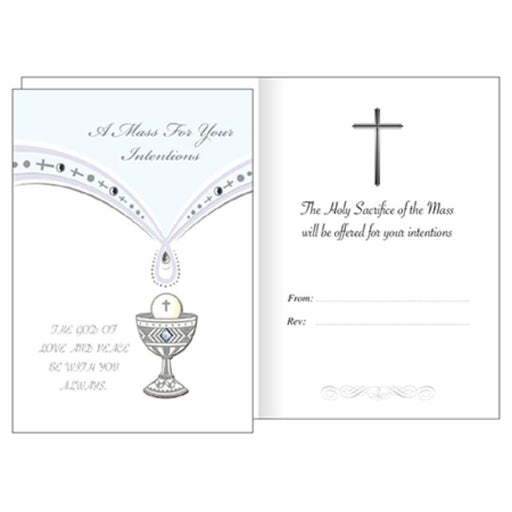 Catholic Mass Cards, A Mass For Your Intentions Greetings Card, Hand Crafted 3D Design Set With Glass Stones