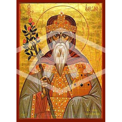 Aaron Holy Prophet, Mounted Icon Print Size 10cm x 14cm