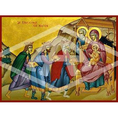 Adoration of the Magi, Mounted Icon Print Size 20cm x 26cm