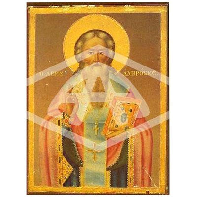 Ambrose the Bishop of Milan, Mounted Icon Print Size 20cm x 26cm VERY LIMITED STOCK