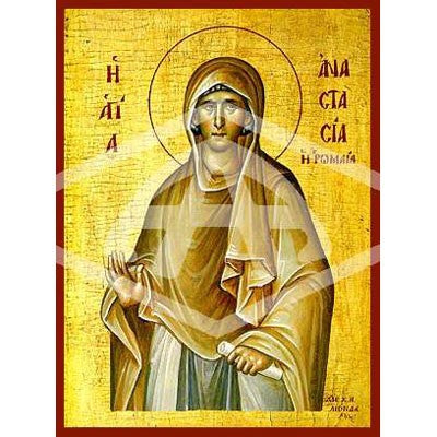 Anastasia The Roman Martyr, Mounted Icon Print Size: 20cm x 26cm