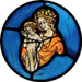 Cathedral Stained Glass, Madonna & Child, Norwich Cathedral, Stained Glass Window Transfer 13.5cm Diameter