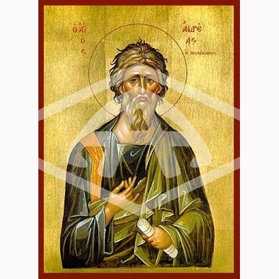 Andrew the Apostle and Disciple, Mounted Icon Print Available In 3 Sizes