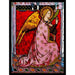 Cathedral Stained Glass, Angel Gabriel Annunication Porziuncola Assisi Italy, Stained Glass Window Transfer 17.7cm High