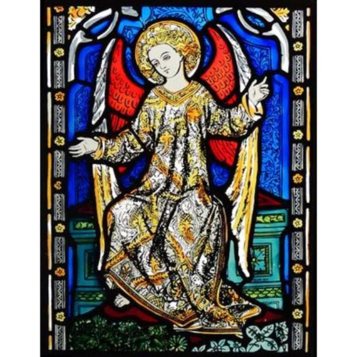 Cathedral Stained Glass, Angel, Gloucester Cathedral, Stained Glass Window Transfer 17.4cm High