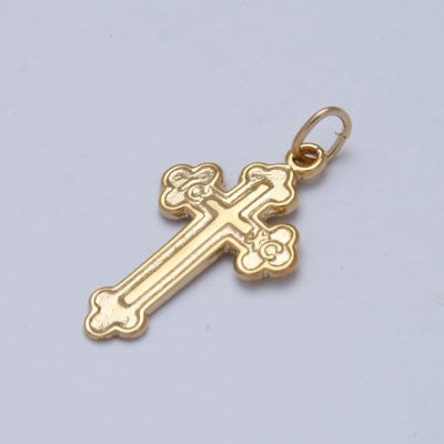 9ct Gold Trefoil Design Cross. Special Order Only