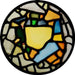 Church Stained Glass, Ancient Saxon Window Glass, St Paul's Church Jarrow, Stained Glass Window Transfer 13.5cm Diameter