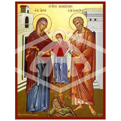 Anne and Joachim, Mounted Icon Print Size 20cm x 26cm
