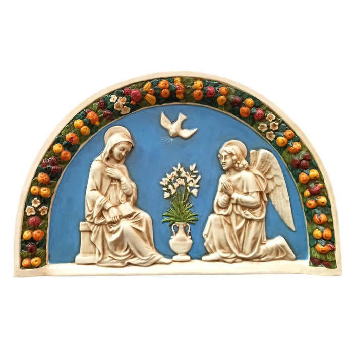 Annunciation - Della Robbia Ceramic Plaque 60cm / 23.75 Inches Wide