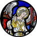 Church Stained Glass, Archangel Gabriel, Rosslyn Chapel Scotland, Stained Glass Window Transfer 13.5cm Diameter
