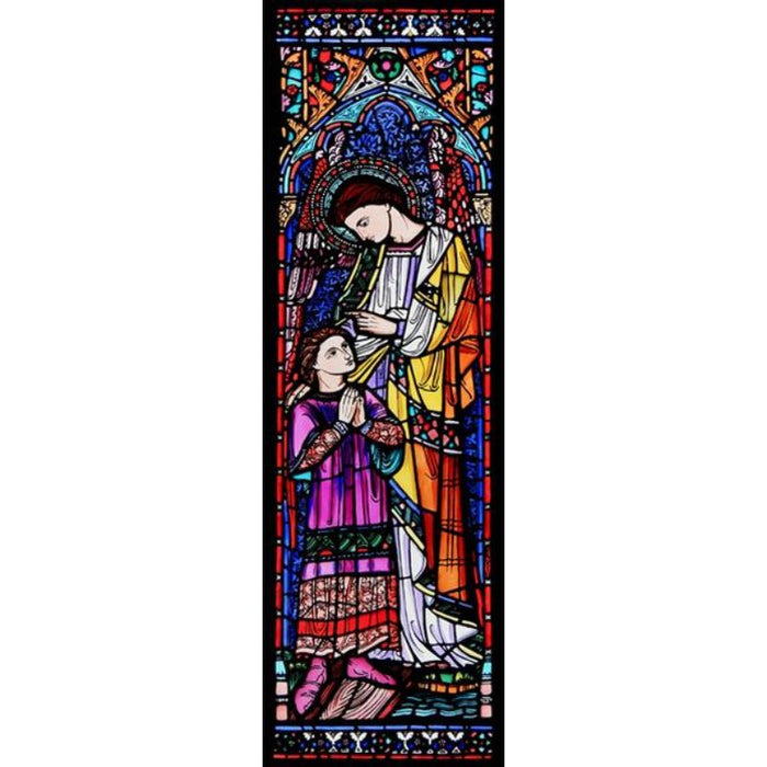 Cathedral Stained Glass, Archangel Raphael, Worcester Cathedral, Stained Glass Window Transfer 21.5cm High