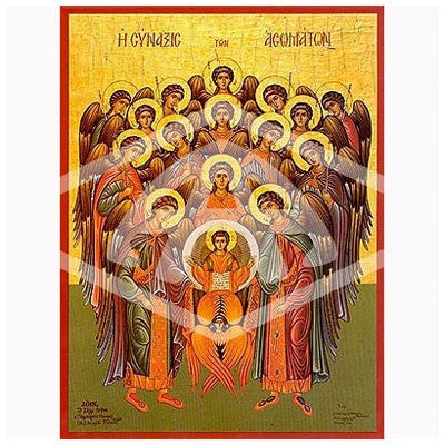 The Holy Archangels Mounted Icon Print Size 20cm x 26cm