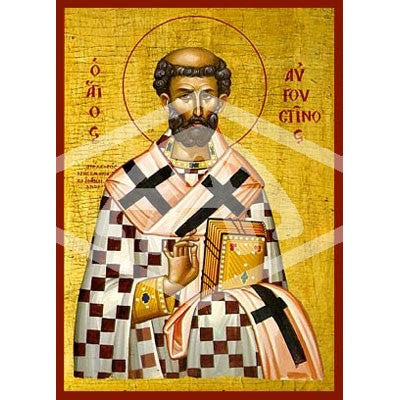 Augustine of Hippo, Mounted Icon Print 14cm x 20cm