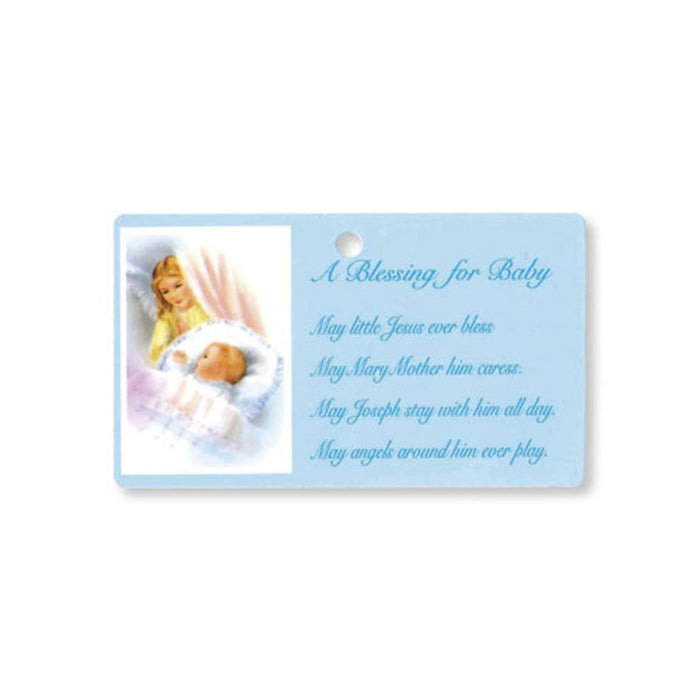 A Blessing For Baby, Laminated Card In Blue