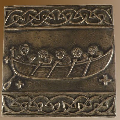 Christian Gifts, St Brendan's Bantry Boat Strength in Unity 13 x 13cm, Hand Cast Bronze Resin Plaque From The Wild Goose Studio