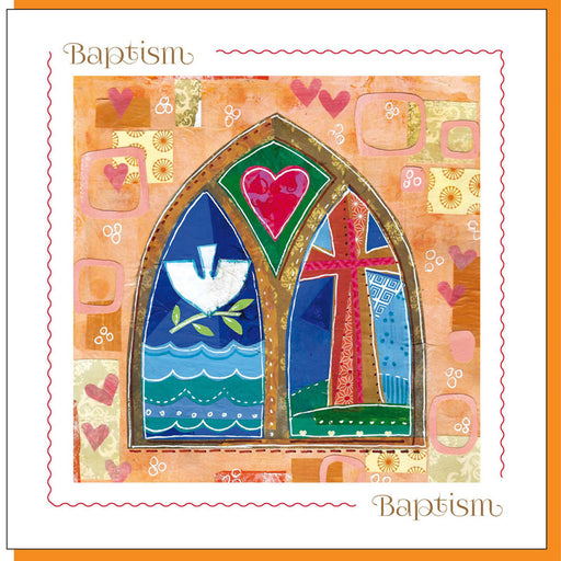 Christian Baptism Church Window Greetings Card With Bible Verse