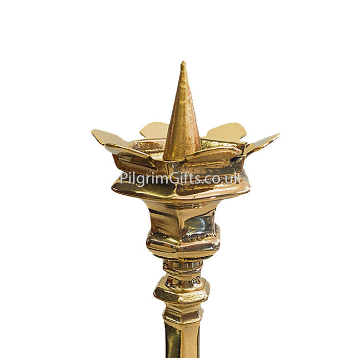 Baroque Design Solid Brass Candlestick, 16 Inches High