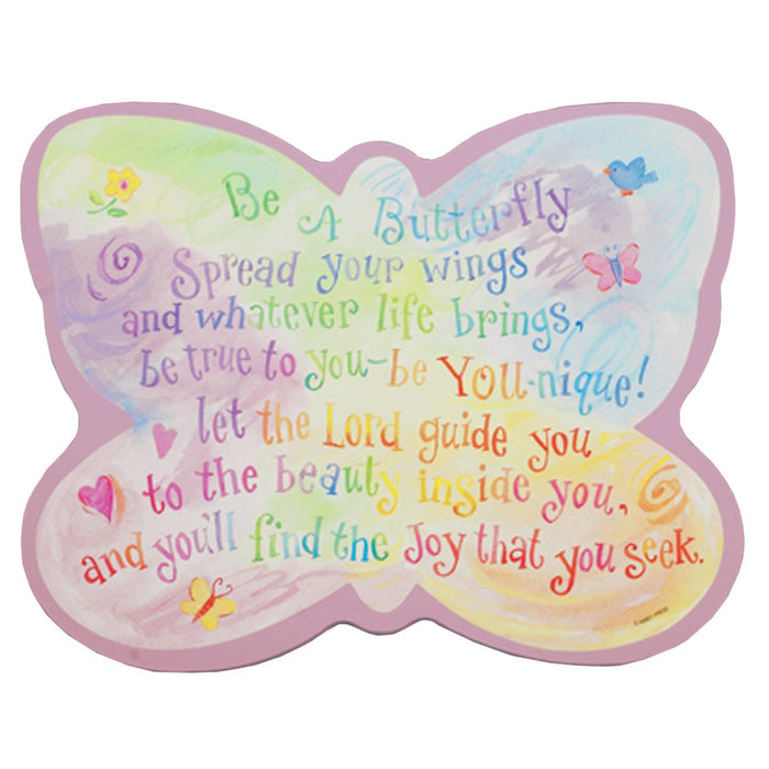 Be a Butterfly, Children's Wooden Prayer Plaque 25.5cm / 10 Inches Wide