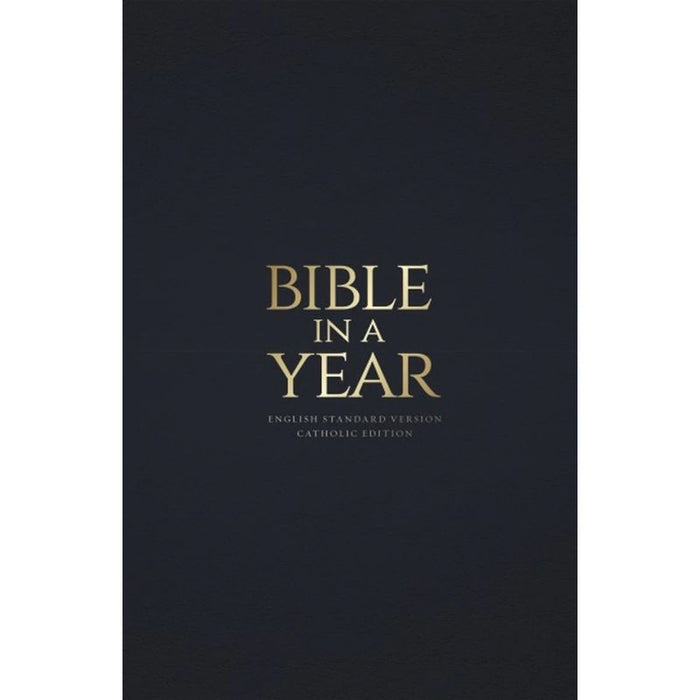 Bible in a Year, (ESV-CE) English Standard Version Catholic Edition Navy Blue Bonded Leather With Slip Case