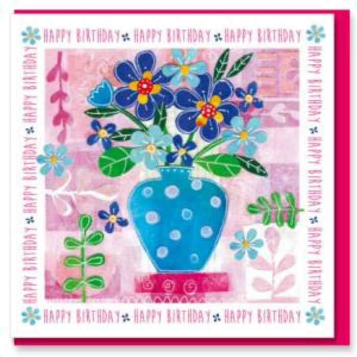 Christian Greetings Cards, Birthday Greetings Card, Flower Vase Design With Bible Verse Psalm 118:24