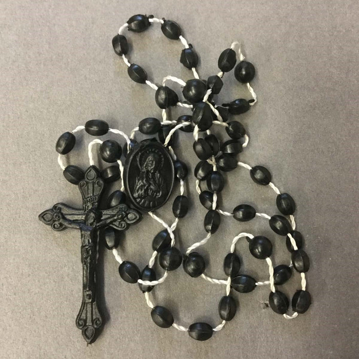 Black Plastic Rosary Beads, Bulk Buy Discounts Available