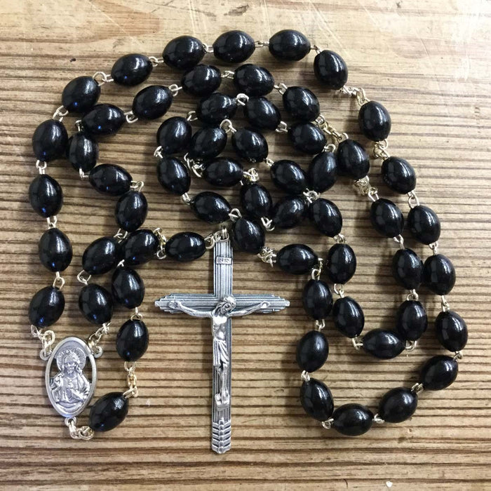 Black Wooden Rosary Beads 7mm Diameter Beads