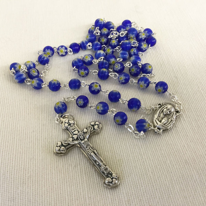 Blue Murano Glass Rosary 6mm Beads