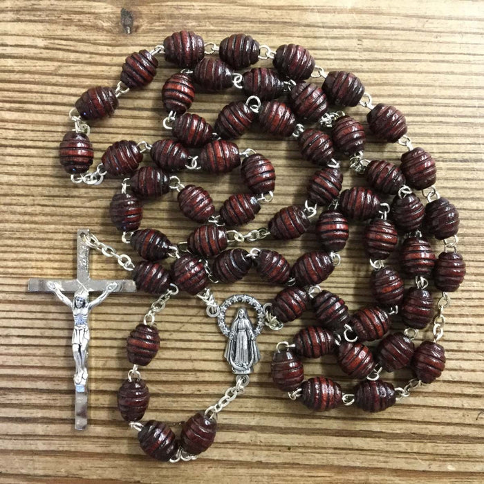 Catholic Rosaries Brown Wooden Rosary Beads, Suitable For Men & Women