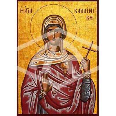 Callinica Martyr of Rome, Mounted Icon Print Size: 14cm x 20cm
