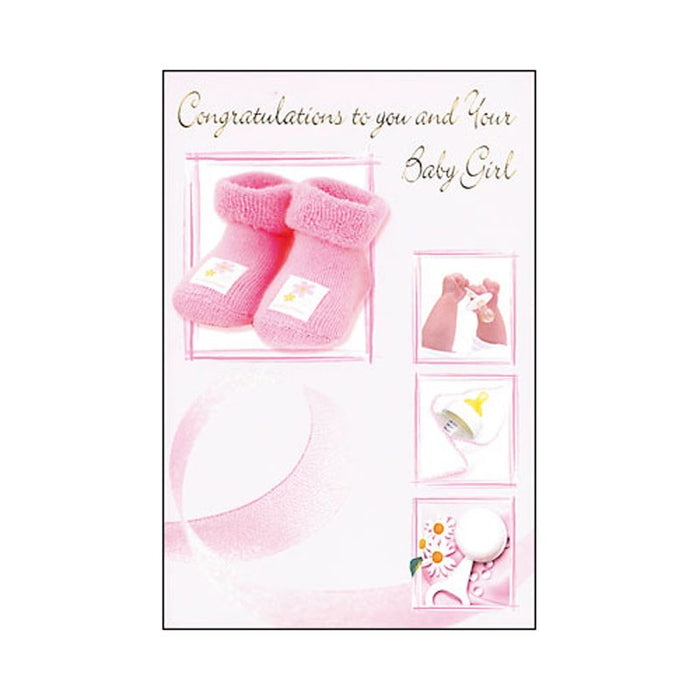 New Baby Congratulations Greetings Card For A Girl