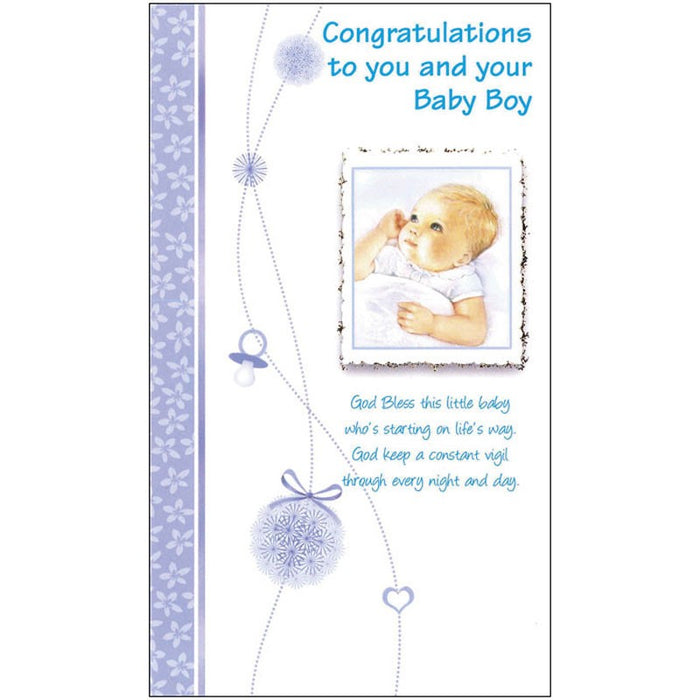 New Baby Boy Congratulations Greetings Card
