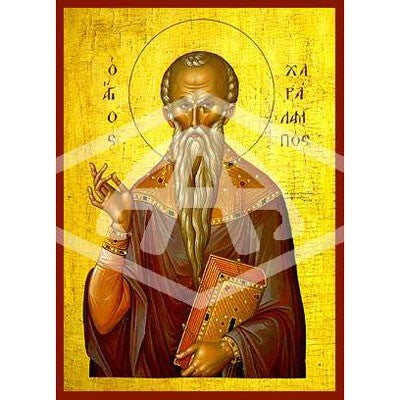 Charalampus The Hieromartyr, Mounted Icon Print Size: 20cm x 26cm