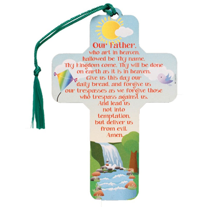 The Lords Prayer, Our Father Prayer, Wooden Cross 12.5cm / 5 Inches High