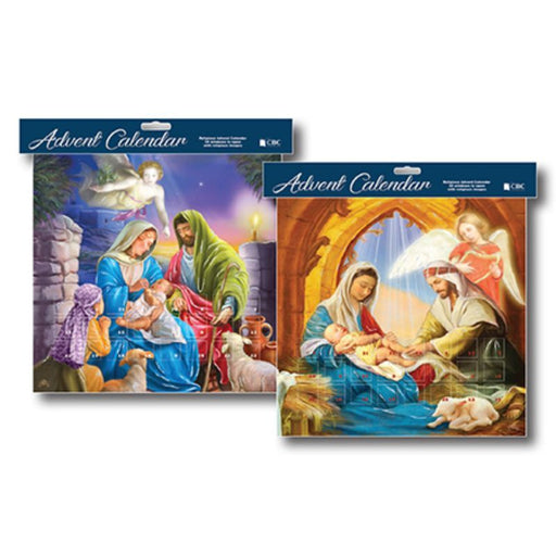 Religious Advent Calendars With Glitter, Angels & The Holy Family 2 Different Designs