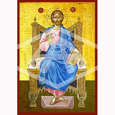 Christ Enthroned, Mounted Icon Print Available In 2 Sizes