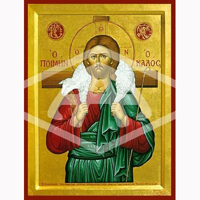 Christ The Good Shepherd, Mounted Icon Print Available In Various Sizes