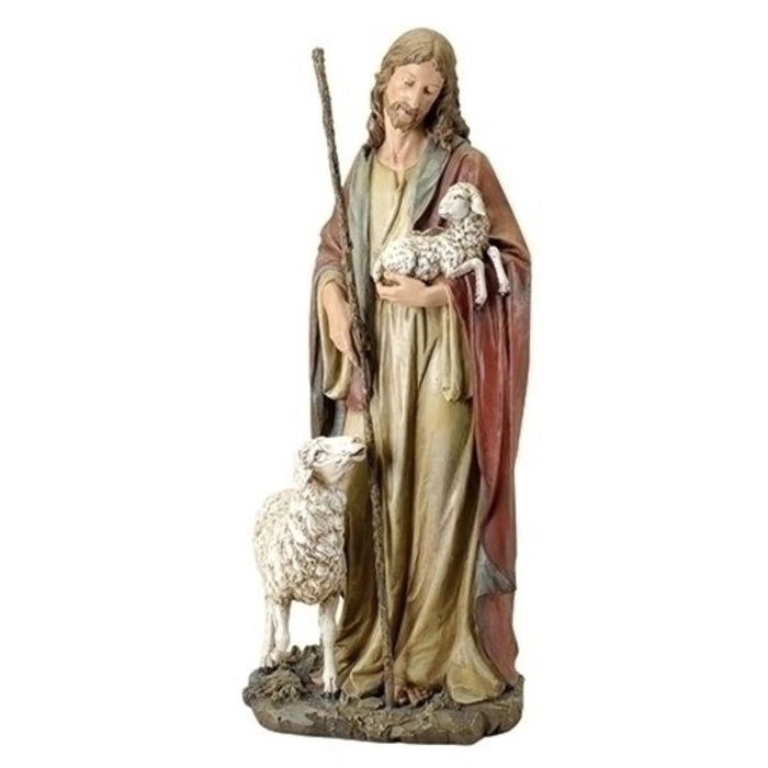 Christ the Good Shepherd Statue 90cm - 36 Inches High Resin Cast Figurine Jesus Christ Holding a Lamb