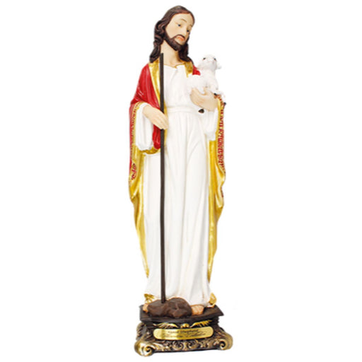 Christ the Good Shepherd Statue Available In 3 Sizes From 12cm Up To 30cm Jesus Christ Statue Holding A Lamb Resin Cast