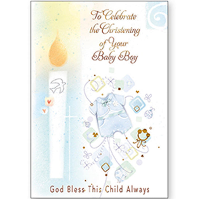 Christening Baby Boy Greetings Card