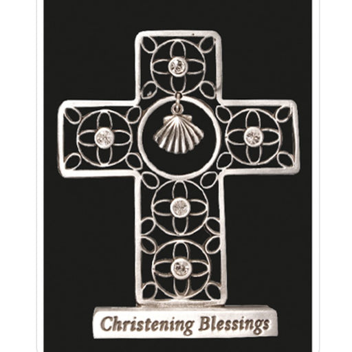 Christening Blessings, Standing Cross 7cm High Metal Cross