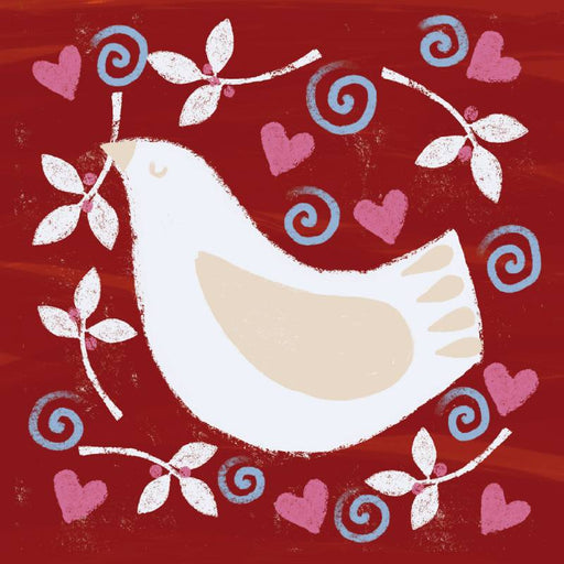 Religious Christmas Cards, Christmas Cards Pack of 10 Dove Of Peace & Hearts, With Bible Verse Inside Luke 2:14
