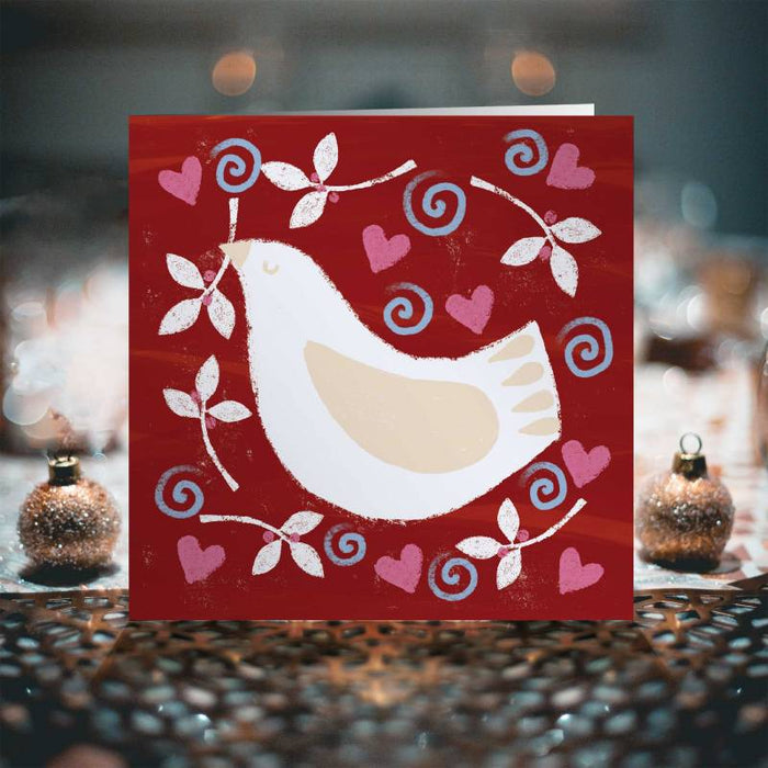 15% OFF Dove Of Peace & Hearts, Christmas Cards Pack of 10, With Bible Verse Inside Luke 2:14