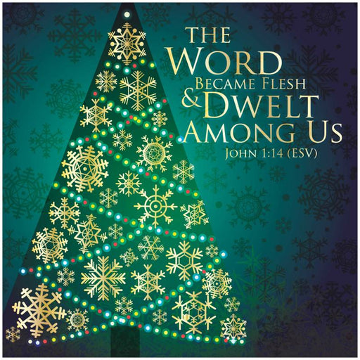 Religious Christmas Cards, Christmas Cards Pack of 10 The Word Became Flesh, With Bible Verse Inside John 1:14
