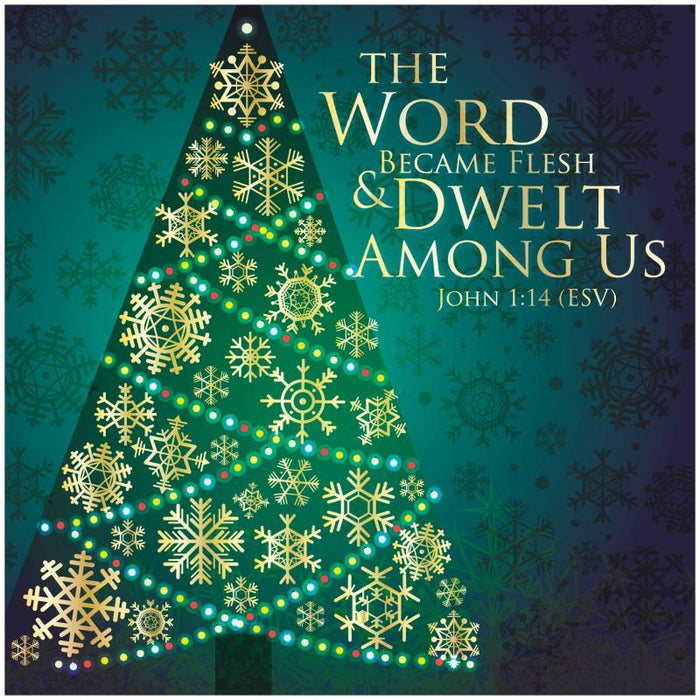 Religious Christmas Cards, Christmas Cards Pack of 10 The Word Became Flesh, With Bible Verse Inside John 1:14